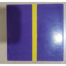 Mouthguard Blanks 4mm SQUARE 127x127mm Easy Colour (Two Colour / Three Stripes - Stripe Down Centre) - PURPLE/YELLOW/PURPLE - CLEARANCE - DISCONTINUED